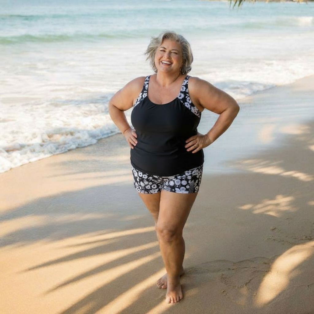 Colette - Tankini with Printed Boxer